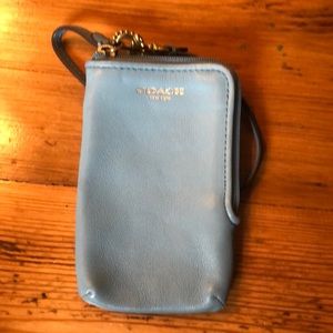 Baby Blue Coach Wrist Wallet/Cardholder